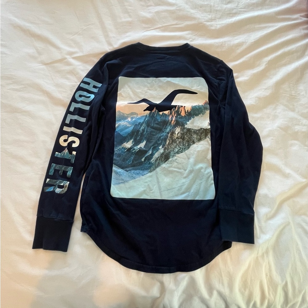 Hollister Navy Long Sleeve with Mountain Print